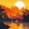 China Scenery Sunset Art Paint By Number