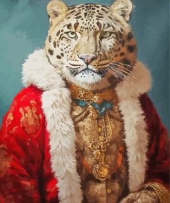 Christmas Snow Leopard paint by numbers