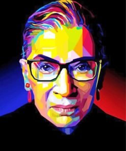 Colorful Ruth Bader paint by number