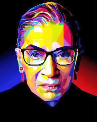 Colorful Ruth Bader paint by number