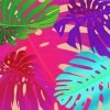 Colorful Monstera Leaves Paint By Numbers