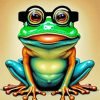 Cute Frog With Glasses paint by number