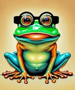 Cute Frog With Glasses paint by number