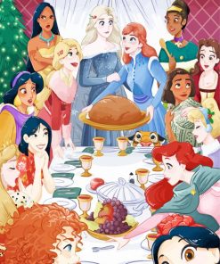 Disney Princesses Thanksgiving paint by number