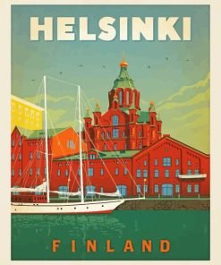 Finland Helsinki Poster paint by numbers