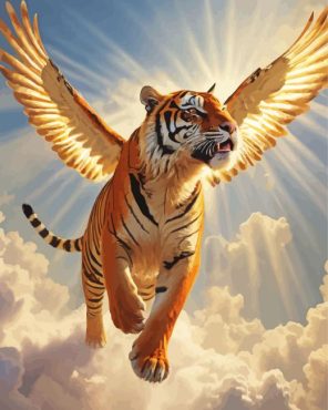 Flying Tiger In Sky Paint By Numbers - Numeral Paint Kit