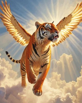 Flying Tiger In Sky paint by number