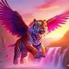 Flying Tiger With Pink Wings paint by number