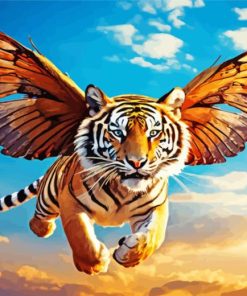 Flying Tiger With Wings paint by number