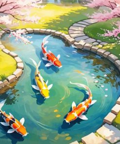 Garden fishpond paint By Numbers