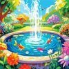 Garden fishpond paint by number