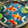 Golden Fish In Fishpond Paint By Numbers