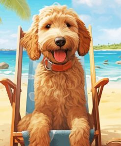 Goldendoodle In The beach paint by number