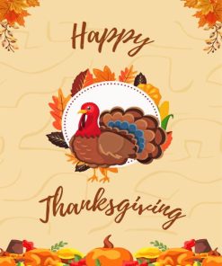Happy Thanksgiving Poster paint by number