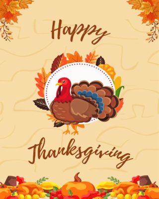 Happy Thanksgiving Poster paint by number