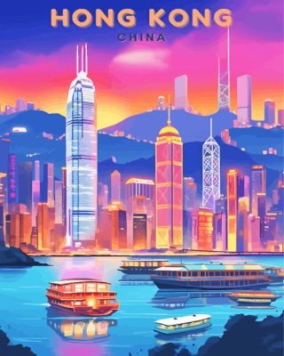 Hong Kong China Poster paint by numbers