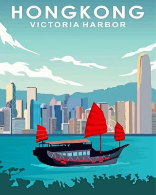 Hong Kong Victoria Harbor paint by number