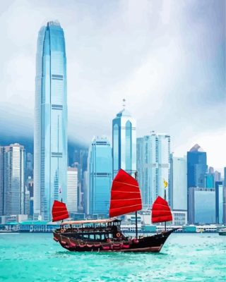 Hong Kong Victoria Harbour China paint by numbers