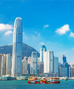 Hong Kong Victoria Harbour paint by number