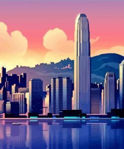 Illustration Hong Kong paint by numbers