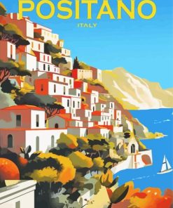 Italy Positano Poster paint by numbers