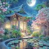 Japanese Garden At Night paint by number