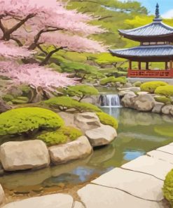 Japanese Garden Springtime paint by numbers