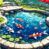 Koi Carp Fishpond paint by numbers