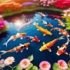Koi Fish In fishpond paint by numbers