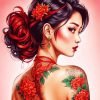 Korean Tattooed Girl paint by numbers
