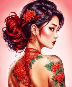 Korean Tattooed Girl paint by numbers