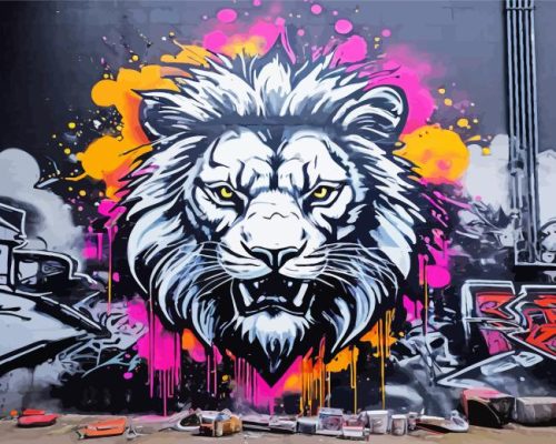 Lion Graffiti paint by numbers