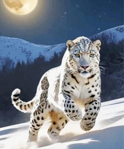 Moonlight Snow Leopard paint by number