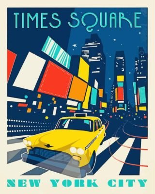 NY Times Square Poster paint by numbers