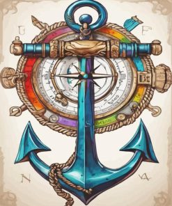 Nautical Anchor Art paint by numbers