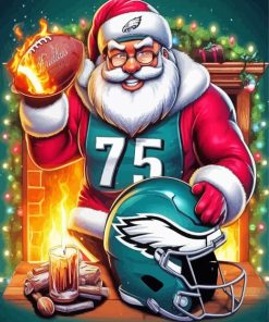 Philadelphia Eagles Santa paint by numbers