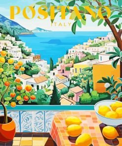Positano Poster paint by numbers