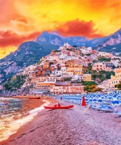 Positano Seaside paint by number