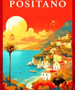 Positano Travel Poster paint by numbers