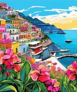 Positano Village paint by numbers