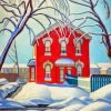 Red House Winter Paint By Numbers