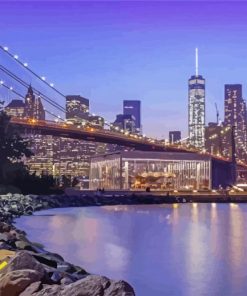 River Brooklyn Bridge Nyc Paint By Number