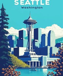 Seattle Poster paint by numbers