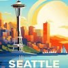 Seattle Washington Poster paint by numbers