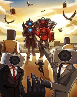 Skibidi Toilet Characters Paint By Number