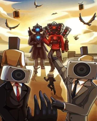 Skibidi Toilet Characters Paint By Number