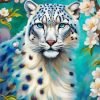 Snow Leopard And Blossoms paint by numbers