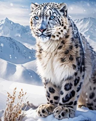 Snow Leopard Animal paint by number