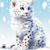 hugh grant Diamond Snow Leopard baby paint by number
