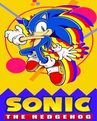 Sonic The Hedgehog Poster paint by numbers